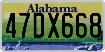 AL license plate 47DX668