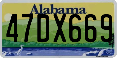 AL license plate 47DX669