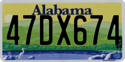 AL license plate 47DX674