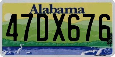 AL license plate 47DX676