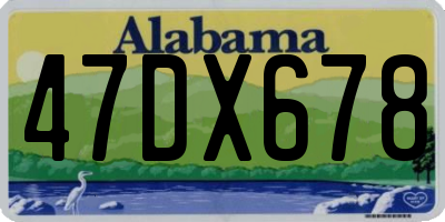 AL license plate 47DX678