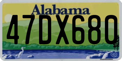 AL license plate 47DX680