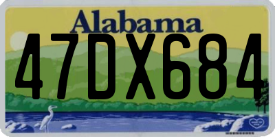 AL license plate 47DX684
