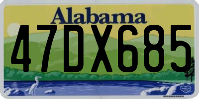 AL license plate 47DX685