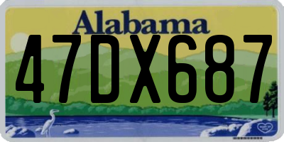 AL license plate 47DX687