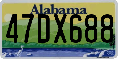 AL license plate 47DX688