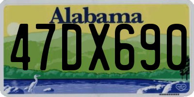 AL license plate 47DX690