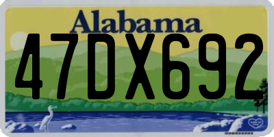 AL license plate 47DX692