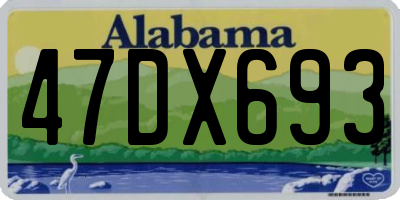 AL license plate 47DX693