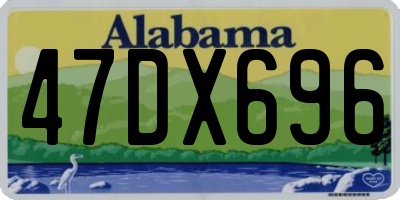 AL license plate 47DX696
