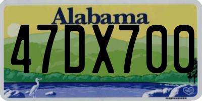 AL license plate 47DX700