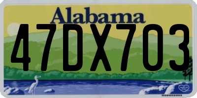 AL license plate 47DX703