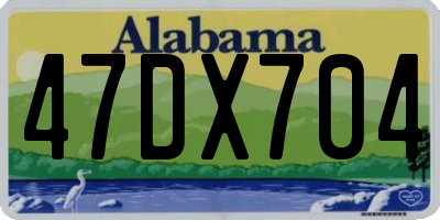 AL license plate 47DX704