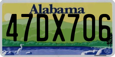 AL license plate 47DX706