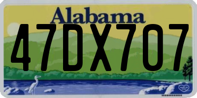 AL license plate 47DX707