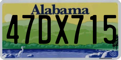 AL license plate 47DX715