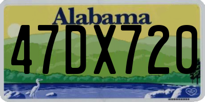 AL license plate 47DX720
