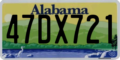 AL license plate 47DX721