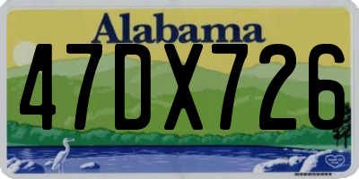 AL license plate 47DX726