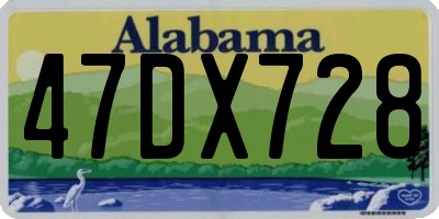 AL license plate 47DX728