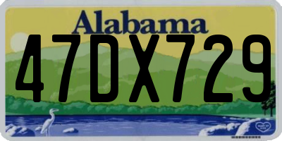 AL license plate 47DX729