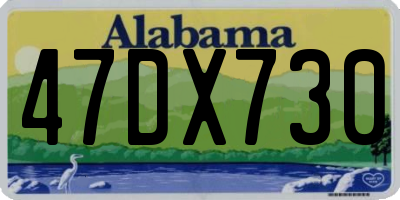 AL license plate 47DX730