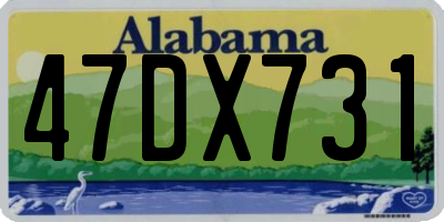 AL license plate 47DX731