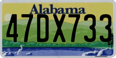 AL license plate 47DX733