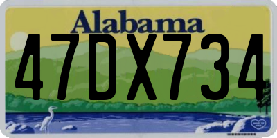 AL license plate 47DX734