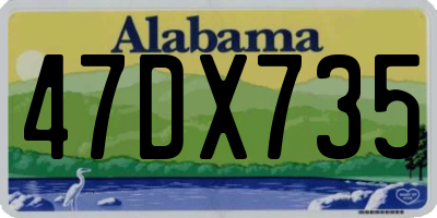 AL license plate 47DX735