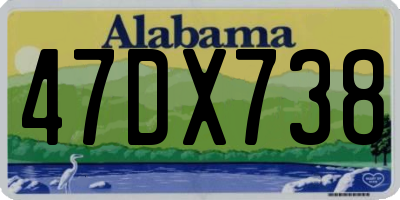 AL license plate 47DX738
