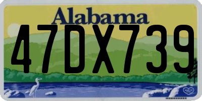 AL license plate 47DX739