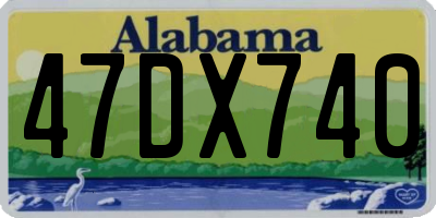AL license plate 47DX740