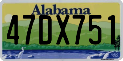 AL license plate 47DX751