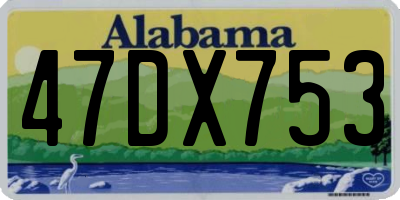 AL license plate 47DX753