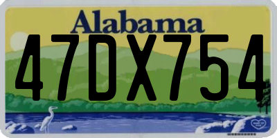 AL license plate 47DX754