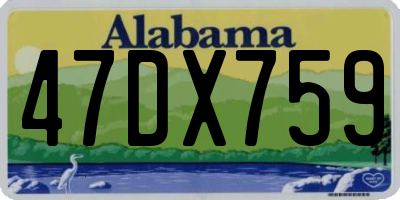 AL license plate 47DX759