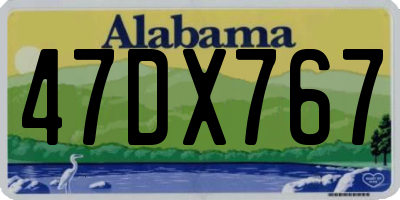 AL license plate 47DX767