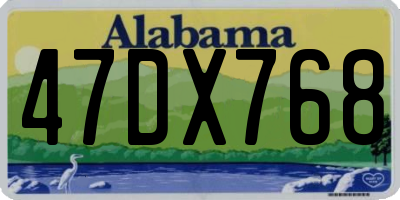 AL license plate 47DX768