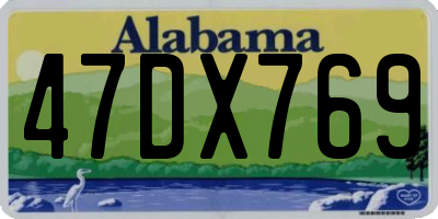 AL license plate 47DX769