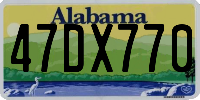 AL license plate 47DX770