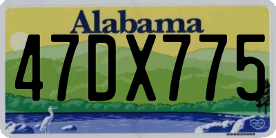 AL license plate 47DX775