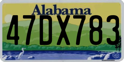 AL license plate 47DX783