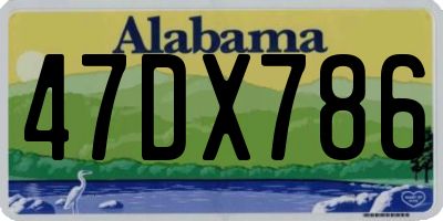 AL license plate 47DX786