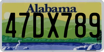 AL license plate 47DX789