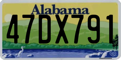 AL license plate 47DX791