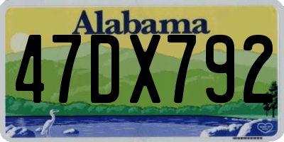 AL license plate 47DX792
