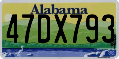 AL license plate 47DX793