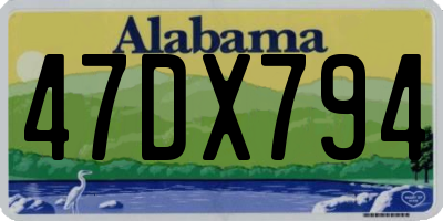AL license plate 47DX794