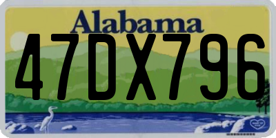 AL license plate 47DX796